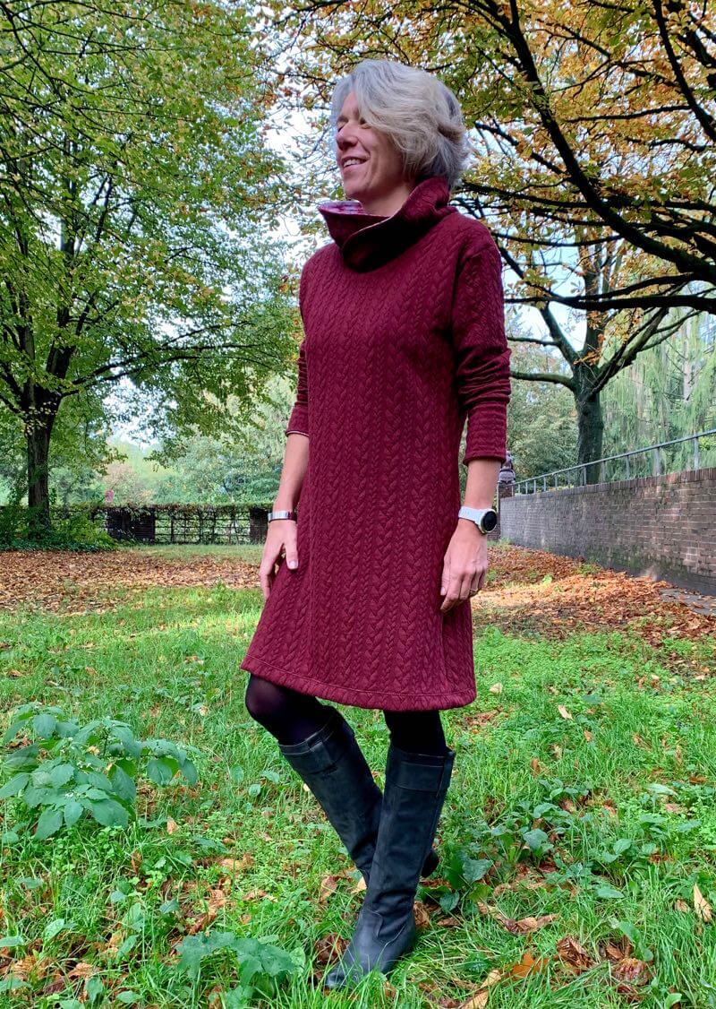 PAPIERSCHNITTMUSTER, Kleid / Pullover mit Rollkragen oder Schalkragen “Thyra”, Gr. 158 – Damengr. 46 – Bild 6