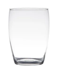 Schöne Vase aus Glas runde Glasvase Wohnzimmer Deko transparent Ø 14×20 cm
