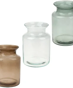 Schöne Vasen aus Glas runde Glasvasen Wohnzimmer Deko in 3 Farben Ø 14×20 cm