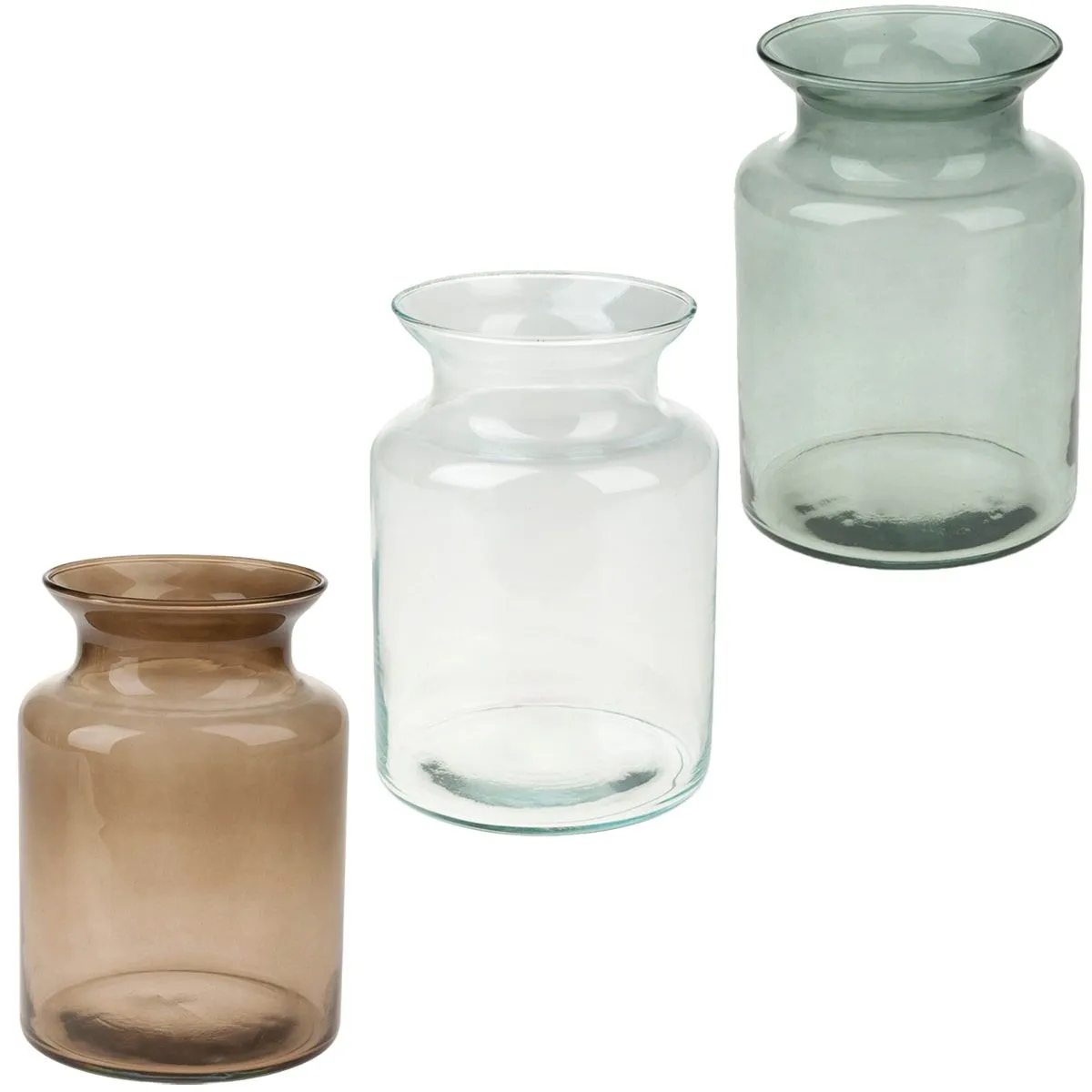 Schöne Vasen aus Glas runde Glasvasen Wohnzimmer Deko in 3 Farben Ø 14×20 cm – Bild 2