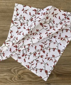 Serviette Stoffserviette LOTTA Hagebutten Karo weinrot 45×45 cm Landhaus 1 Stk