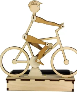 Solar Bausatz Radfahrer Bastelset Kreativset selbstgestalten Holz für Kinder ab 10 Jahren
