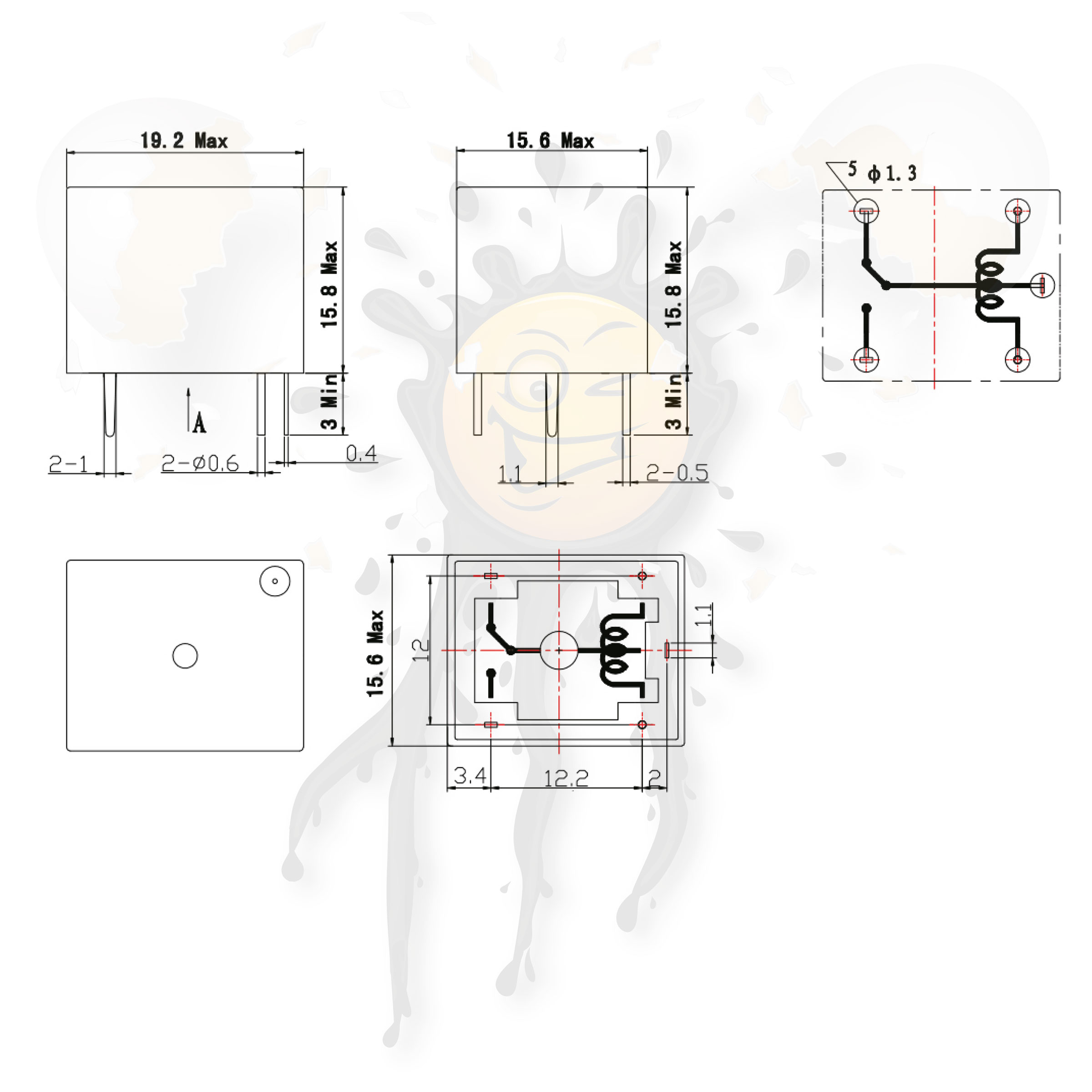2 Stück Songle SRD Print Relais 3V 5V 6V 9V 12V 24V 48V DC – Bild 3