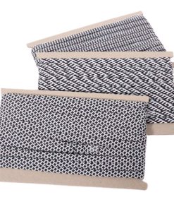 Hohlschlauch, Baumwolle, Rauten- und Leitermuster, Schwarz / Weiß – 4,5 Meter