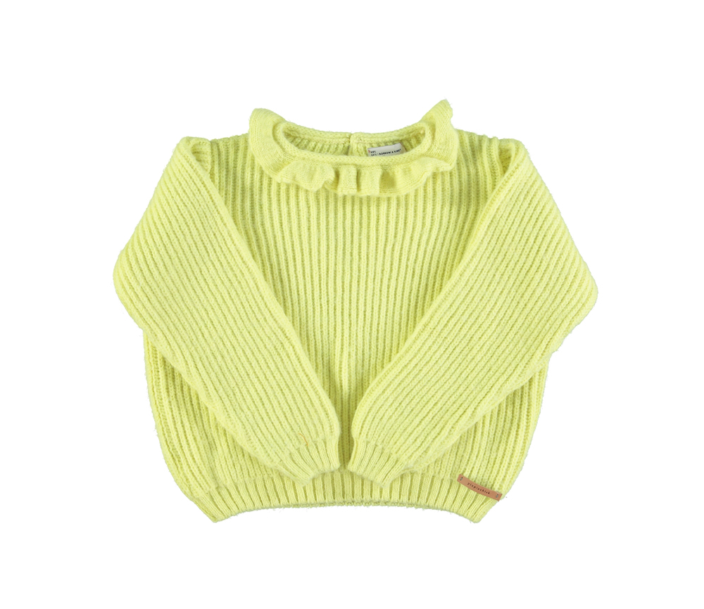 PiuPiuChick – Strickpullover „Collar“, Mint, Alpaka/Wolle Mix