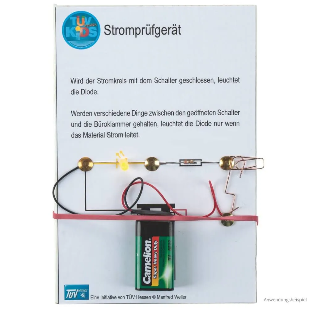 Stromprüfgerät mit LED & Batterie Elektronikbausatz Bausatz Kinder ab 8 Jahre – Bild 4