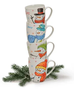 Tassen Weihnachtstassen Porzellan Schneemänner Let it snow 48 Stk. 300 ml