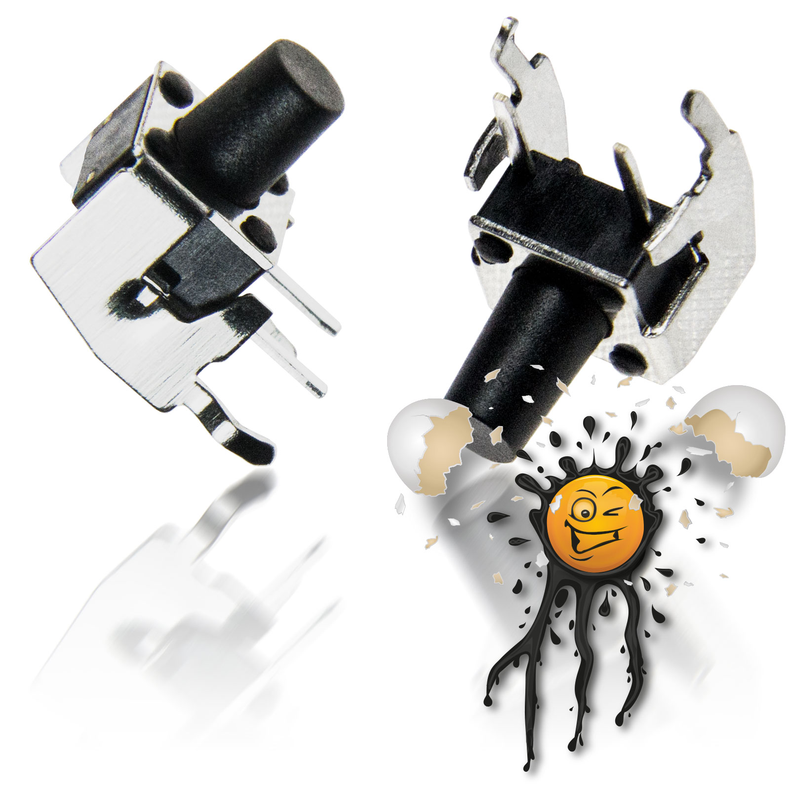 5 Stück DIY 90° right angle Mini Taster 4-polig 6×6 mm 10 mm – Bild 3