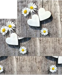 Teppichläufer Küchenläufer Teppiche Gänseblümchen Herzen Holz waschbar 3 Größen