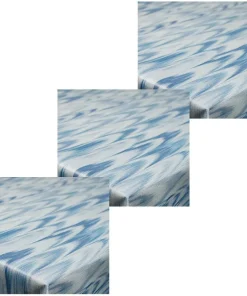 Tischdecken In- Outdoor Tischtücher Wellen Vlies blau 3 Größen