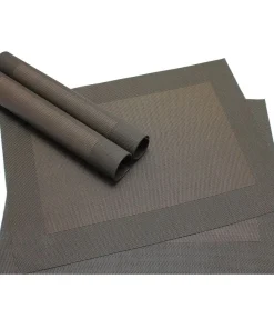 Tischset Platzset BORDA Platzmatte braun dunkelbraun 4er Set gewebt Kunstst. 46×33 cm