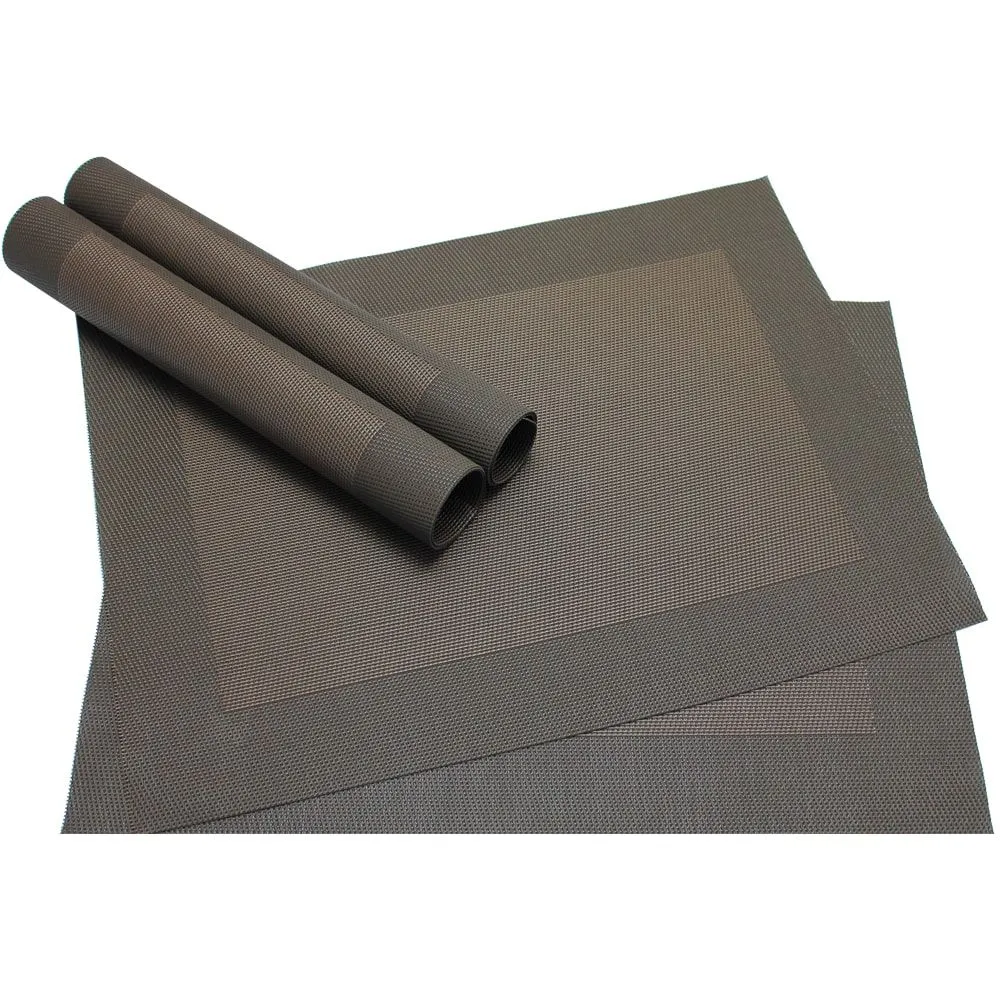 Tischset Platzset BORDA Platzmatte braun dunkelbraun 4er Set gewebt Kunstst. 46×33 cm