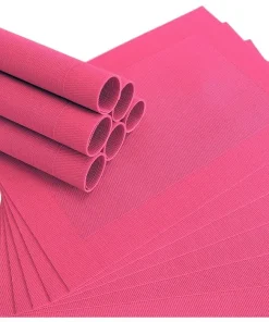 Tischset Platzset BORDA Platzmatten 12 Stk pink magenta gewebt 46×33 cm