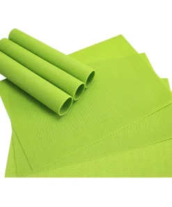 Tischset Platzset BORDA Platzmatten 6 Stk hellgrün kiwi gewebt Kunstst. 45×30 cm