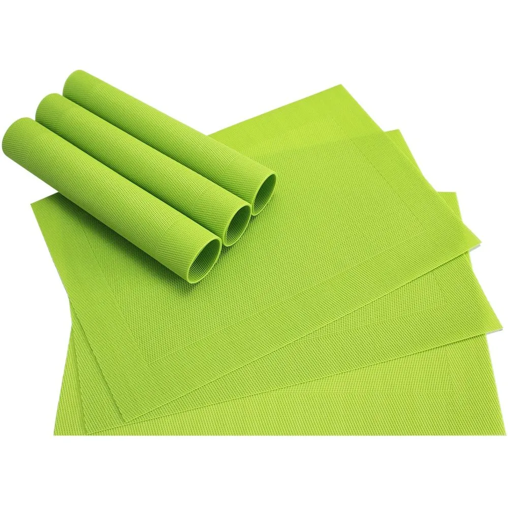 Tischset Platzset BORDA Platzmatten 6 Stk hellgrün kiwi gewebt Kunstst. 45×30 cm – Bild 2