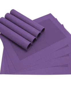 Tischset Platzset BORDA Platzmatten 8er Set violett lila gewebt Kunststoff 43×30 cm