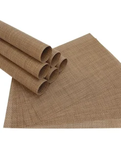 Tischset Platzset ELEGANCE Platzmatte 12er Set hellbraun braun gewebt Kunstst. 45X3 cm