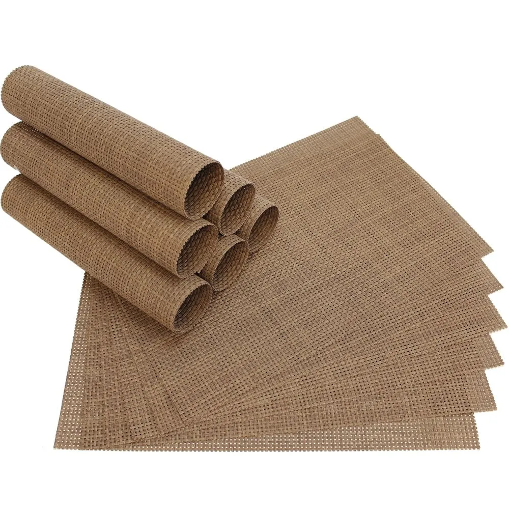 Tischset Platzset ELEGANCE Platzmatte 12er Set hellbraun braun gewebt Kunstst. 45X3 cm
