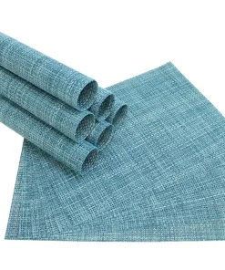 Tischset Platzset ELEGANCE Platzmatten blau hellblau 12er Set Kunststoff gewebt 45×30 cm