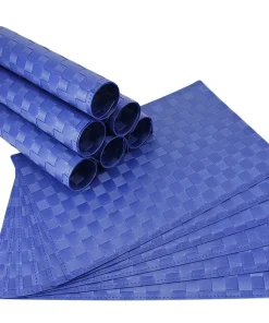 Tischset Platzset MODERN Platzmatten 12er Set blau geflochten Kunstst. 45×30 cm