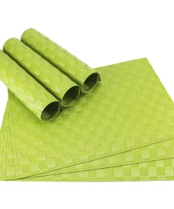Tischset Platzset MODERN Platzmatten 6er Set grün hellgrün geflochten Kunstst. 45×30 cm