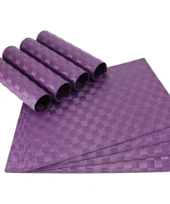 Tischset Platzset MODERN Platzmatten 8er Set violett lila geflochten Kunstst. 45×30 cm