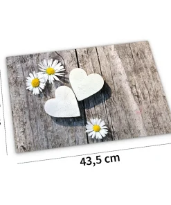 Tischset Platzset MOTIV Gänseblümchen auf Holzbrett 1 Stk. abwaschbar