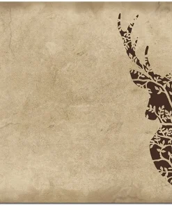 Tischset Platzset TIERMOTIV Hirsch Silhouette braun 1 Stk. abwaschbar