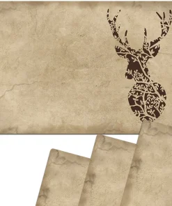 Tischset Platzset TIERMOTIV Hirsch Silhouette braun 4 Stk. abwaschbar