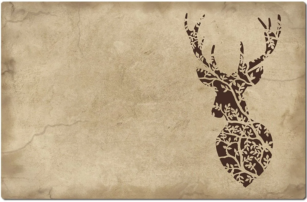 Tischset Platzset TIERMOTIV Hirsch Silhouette braun 4 Stk. abwaschbar – Bild 3