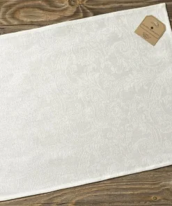 Tischset Platzset Textil MILA einfarbig weiß 35×47 cm Landhaus Leinen 1 Stk