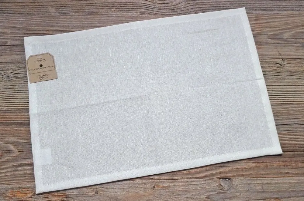 Tischset Platzset VIOLA unifarben ivory 33×48 cm Landhaus Leinen / Baumwolle 1 Stk