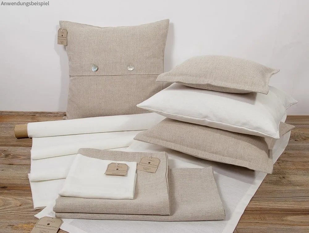 Tischset Platzset VIOLA unifarben ivory 33×48 cm Landhaus Leinen / Baumwolle 1 Stk – Bild 4