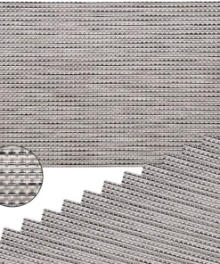 Tischsets Platzsets ELEGANCE silbergrau gewebt 12 Stk. abwaschbar 45×30 cm Kunststoff