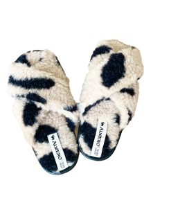 Alwero – Hausschuhe Flip-Flop, TWENN X, LEO Gepard, Biowolle