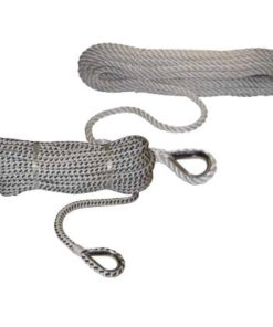 Polyester Ankerleine mit Niro Kausche, abgelängt gedreht