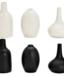 Vasen Blumenvasen Dekovasen Keramik 3er Set 12×9 cm 11×7 cm 14×7 cm 2 Farben