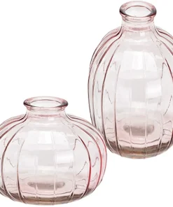 Vasen Blumenvasen Pflanzgefäße Glasvasen Wohndeko pink rosa Glas in 2 Größen