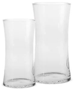 Vasen Glas Dekogläser Glasvasen Blumenvasen leicht tailliert – 2 Größen