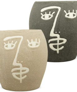 Vasen Porzellan weite Öffnung Blumenvasen Deko 1 Stk Ø 14,5×15 cm 2 Farben