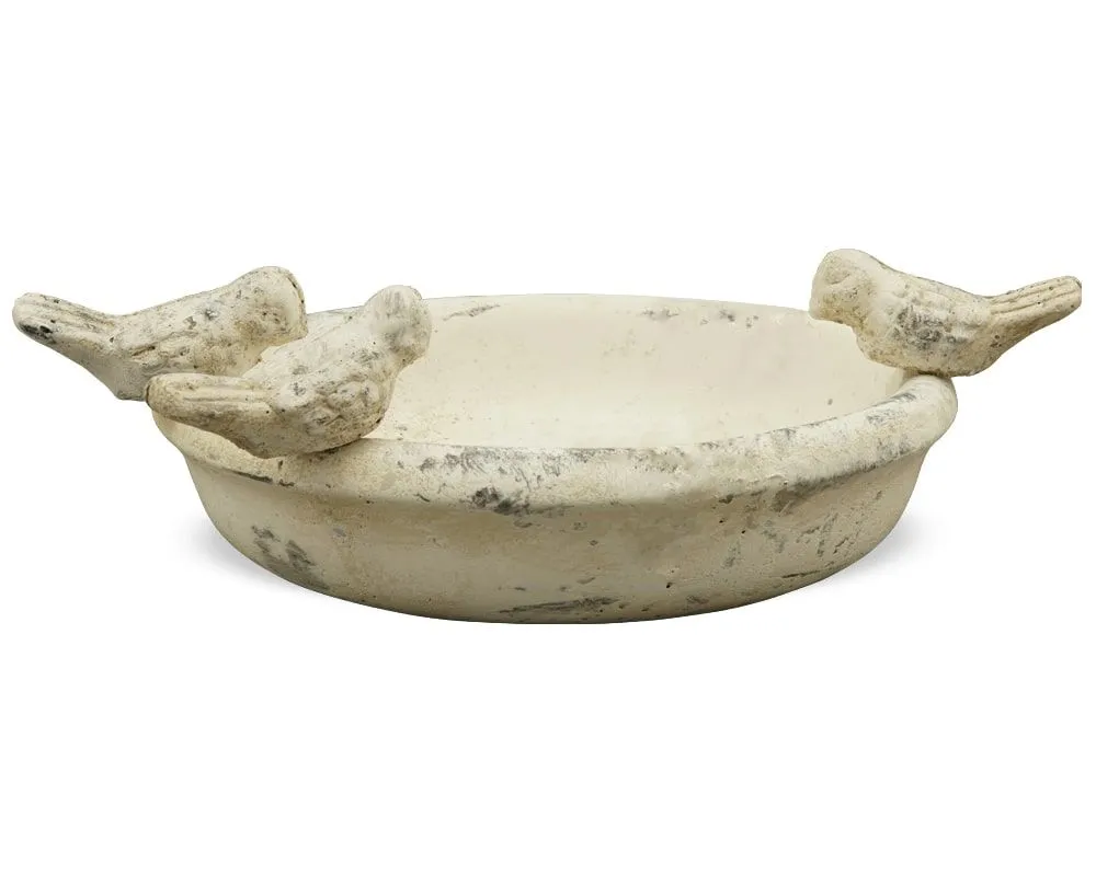 Vogeltränken Zement Vögel Frühling Gartendeko Deko weiß – 1 Stk 2 Größen – Bild 3