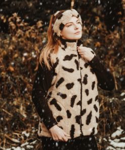 Alwero – Bodywarmer WALKER Adult, Biowolle, LEO Gepard, unisex