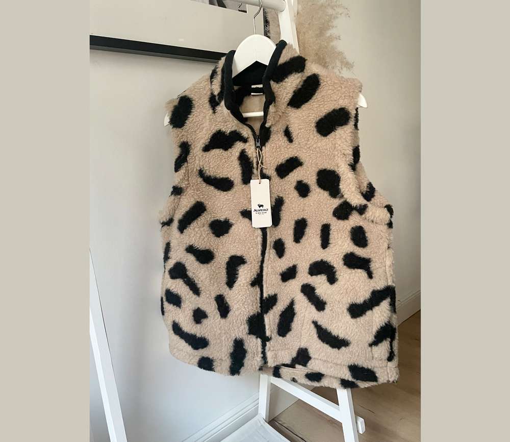 Alwero – Bodywarmer WALKER Adult, Biowolle, LEO Gepard, unisex – Bild 3