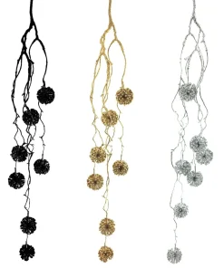 Weihnachtsgirlanden aus Kunststoff in 3 Farben hängend 87 cm