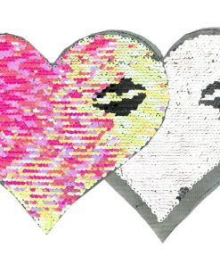 Wendepailletten, Applikation Aufnäher Herz mit Sterne