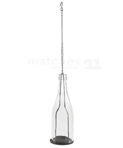 Windlicht Glas Flasche Metallhalter für Teelicht Partylicht zum Selbstgestalten