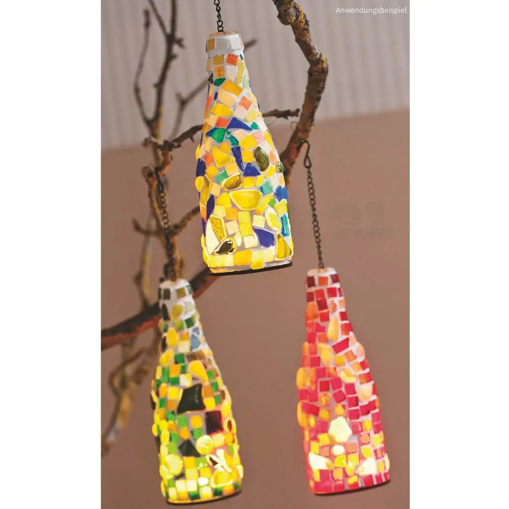 Windlicht Glas Flasche Metallhalter für Teelicht Partylicht zum Selbstgestalten – Bild 3