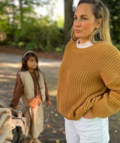 YUKI – Chunky Knit Women, GOLD, Bio Baumwolle