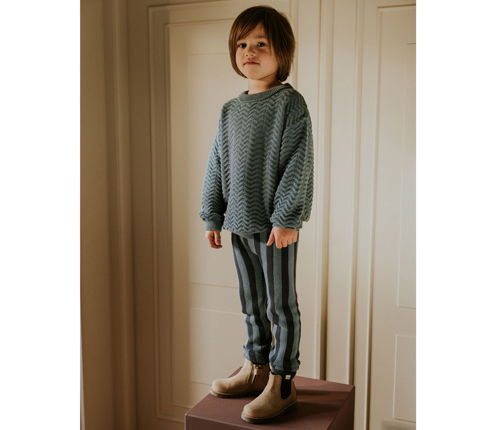 YUKI – Stripes Knitted Leggings, BLUE MONDAY, Bio Baumwolle – Bild 6