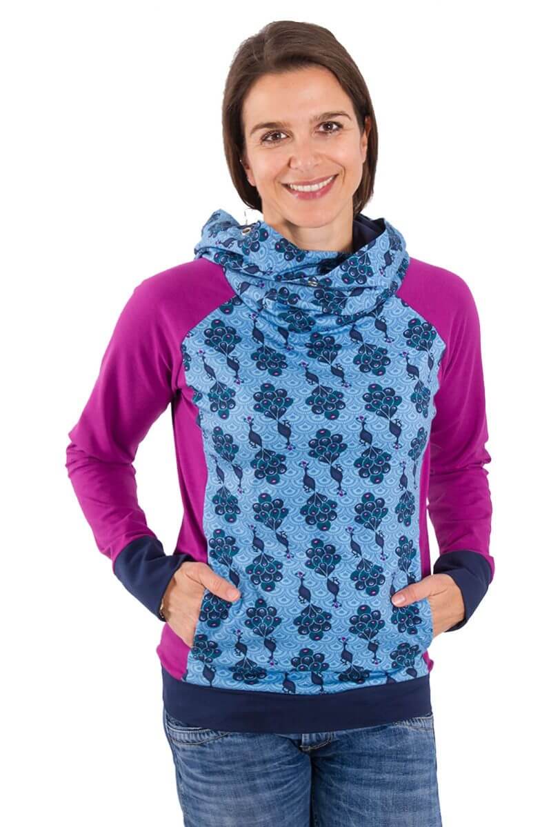 Pullover mit Kapuze oder Schalkragen “Famke”, Gr. 158 – Damengr. 46 – Bild 4